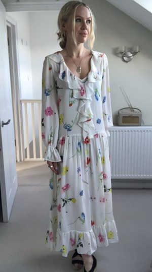Olivia Ruben Floral Print Chiffon Dress