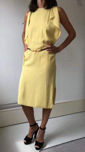 Joseph Yellow Sheath Midi Dress