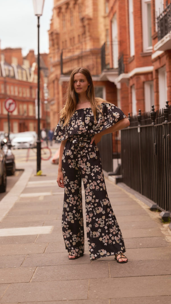 Floral off shoulder jumpsuit