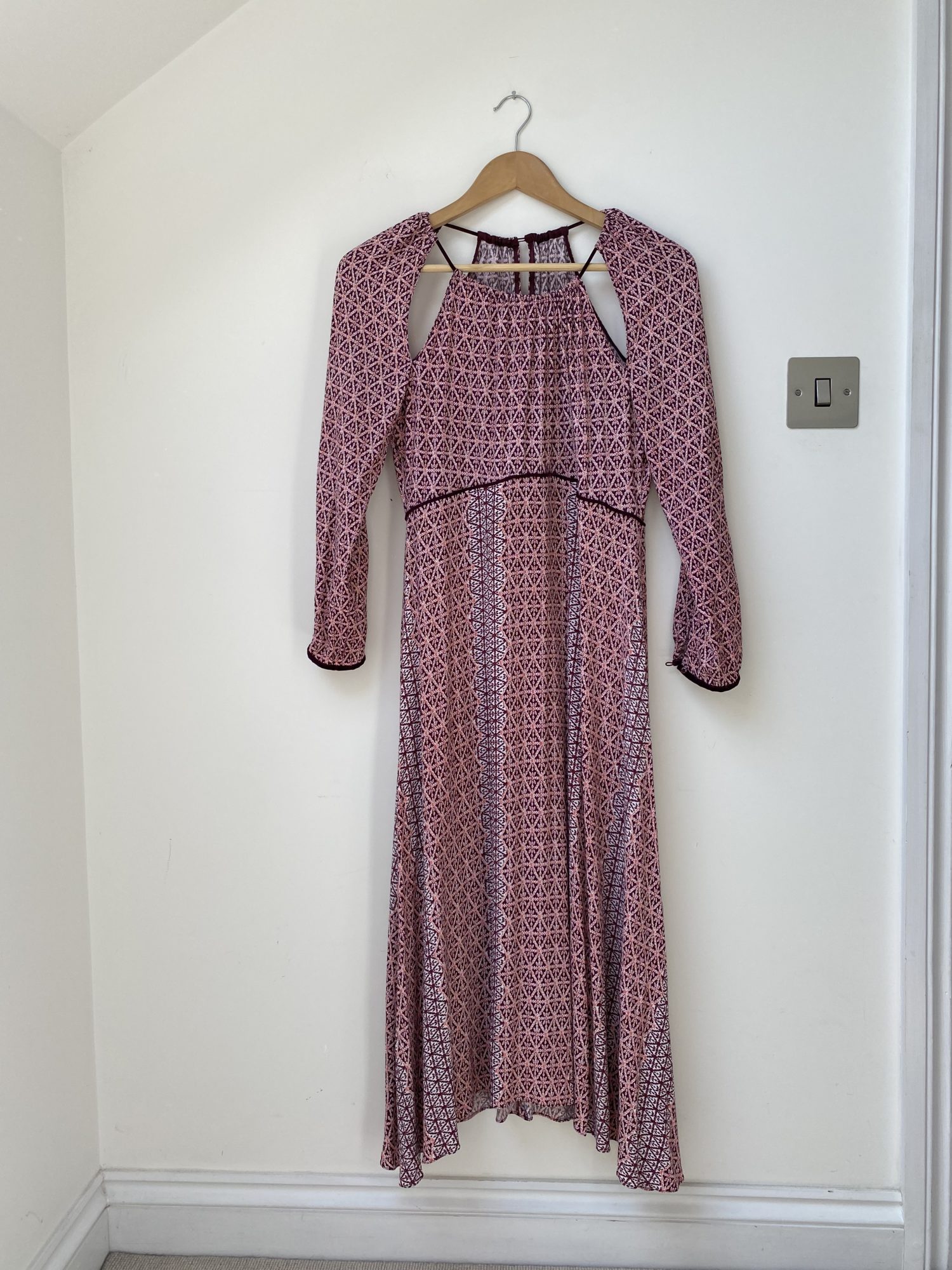 Maje Draw-String Cut-Out Cold-Shoulder Midi Dress – StyleSwap