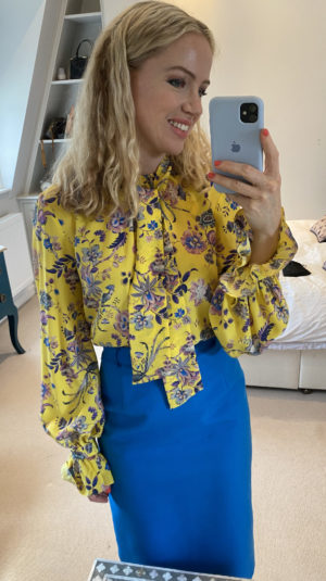 Les Reveries Yellow floral blouse