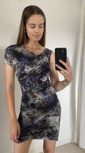Helmut Lang asymmetrical wrap detail dress