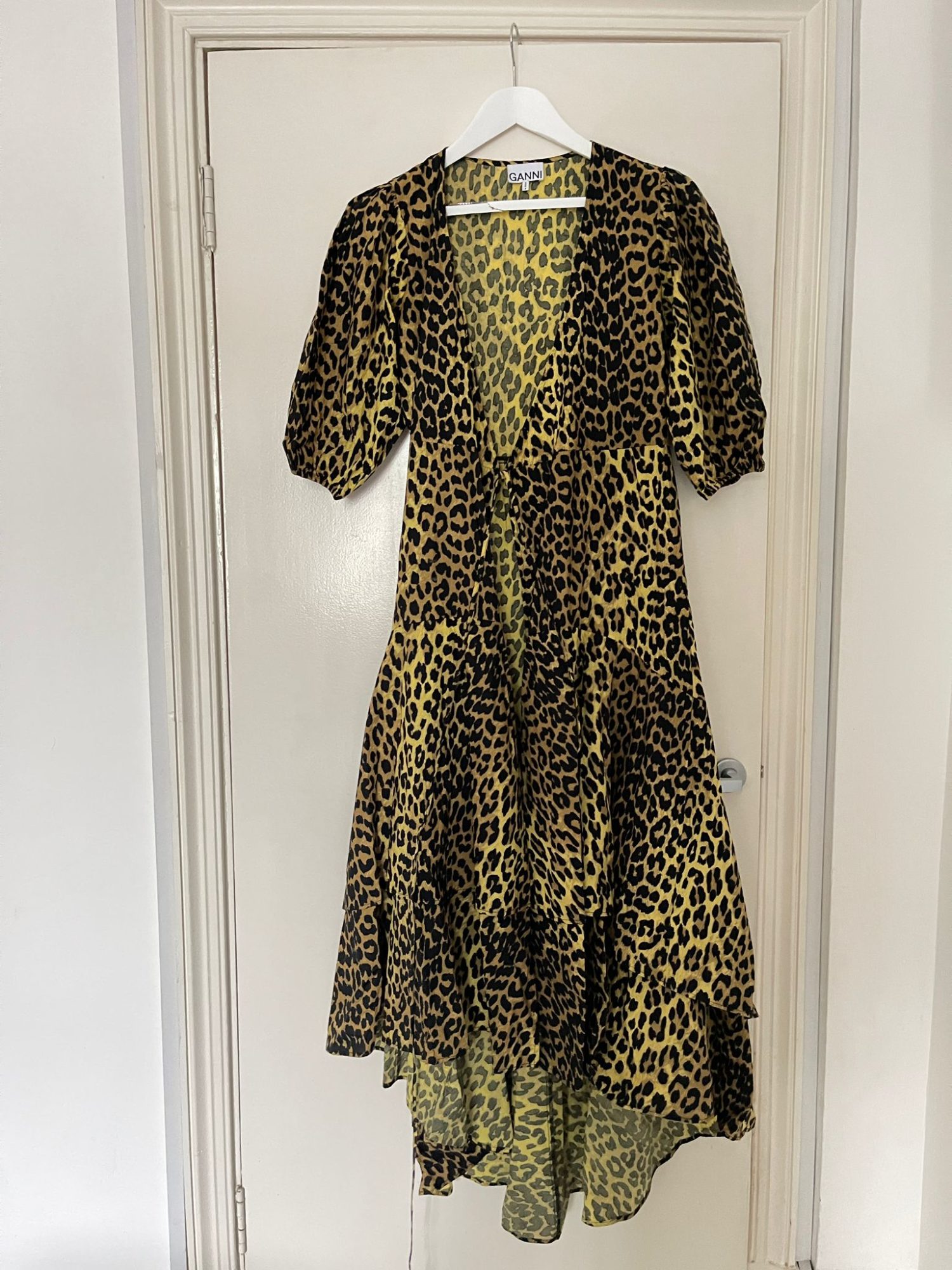 Ganni Leopard Print Wrap Dress – StyleSwap
