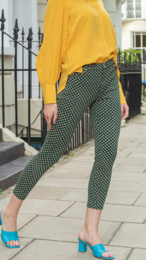 Purificacion Garcia Green Printed Cigarette Trousers