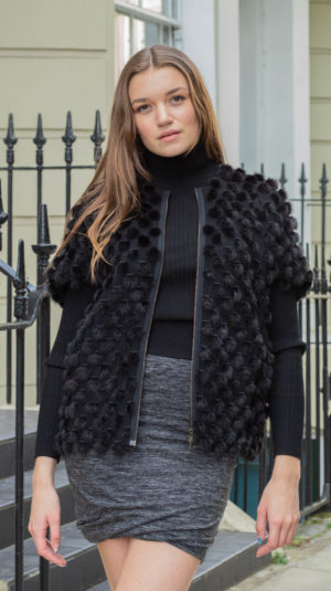 Marni Fur Dotted Sleeveless Jacket