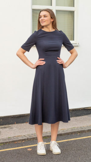 L.K Bennet Navy A-Line Midi Dress