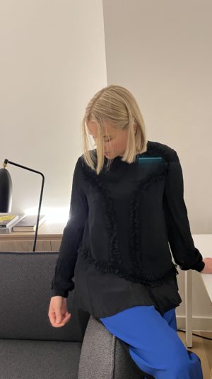 Preen Line Lara black blouse with ruffles