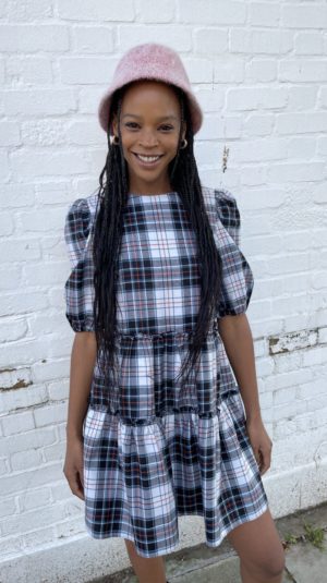 Shrimps “Smith” tartan tiered dress