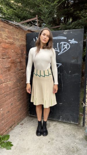 Prada silk midi skirt