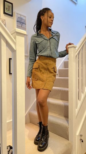 Whistles camel suede mini skirt