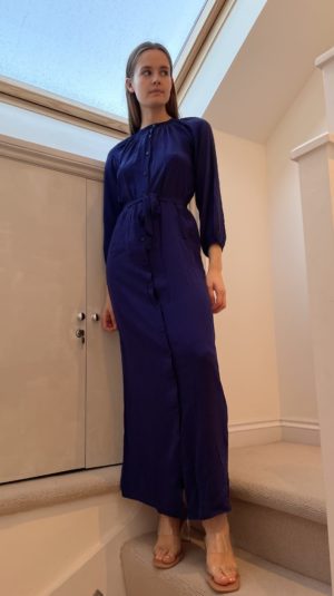 Tucker blue silk maxi dress