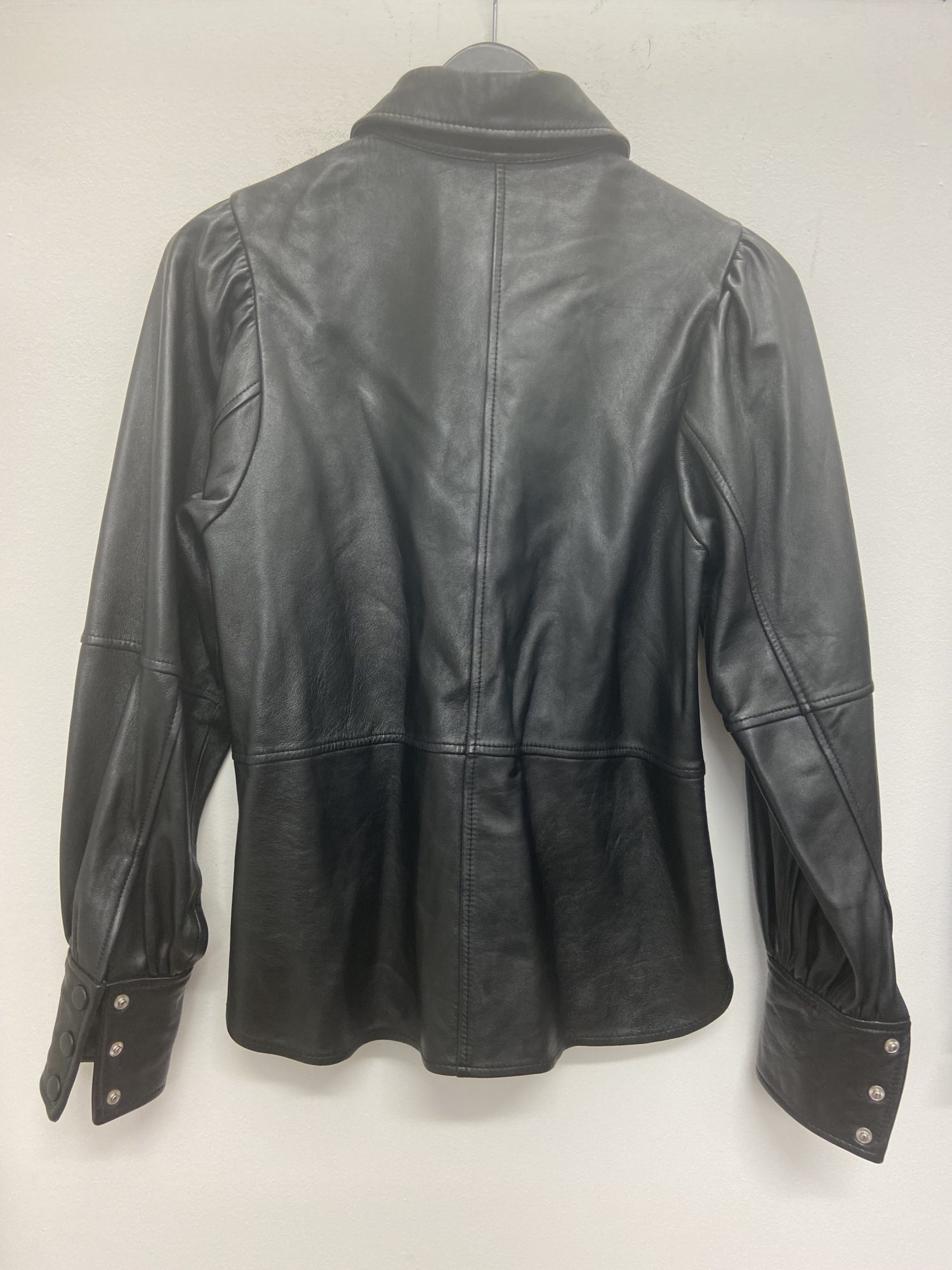 Ganni Lambs Leather Oversized Puff Raglan Sleeve Shirt – StyleSwap