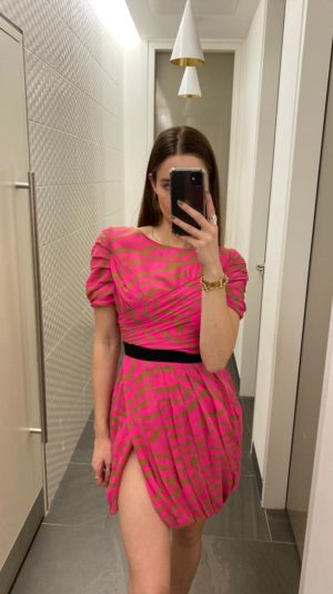 Olivia Rubin pink animal mini dress