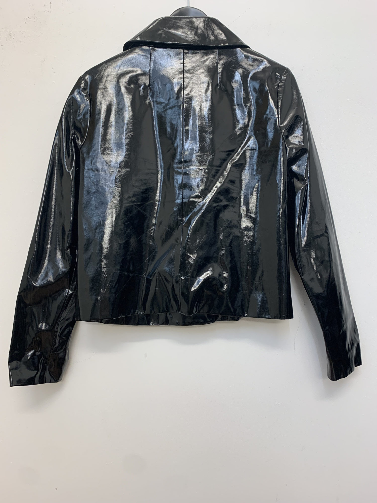 Shrimps black patent jacket with ties – StyleSwap