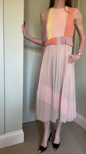 Victoria Beckham sleeveless colour block midi dress