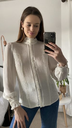 Temperley London Pleated Sheer Blouse