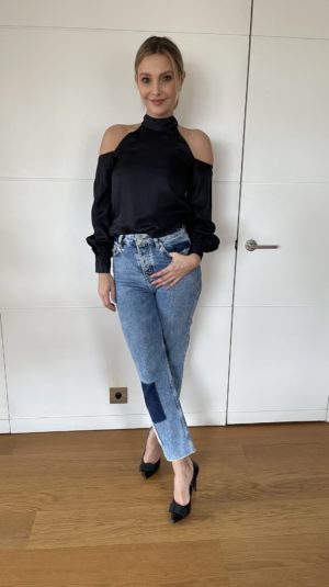 Essie Vie Black Cold Shoulder Blouse