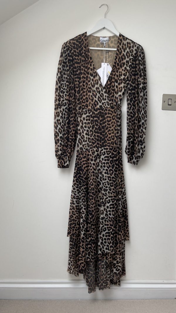 GanniLeopardPrintWrapDress