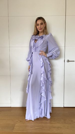 Lana Mueller Purple Ruffle Dress