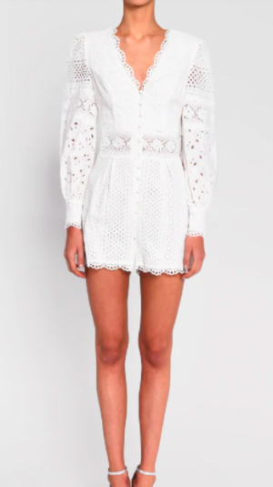 True Decadence White Broderie Anglaise Mini Playsuit
