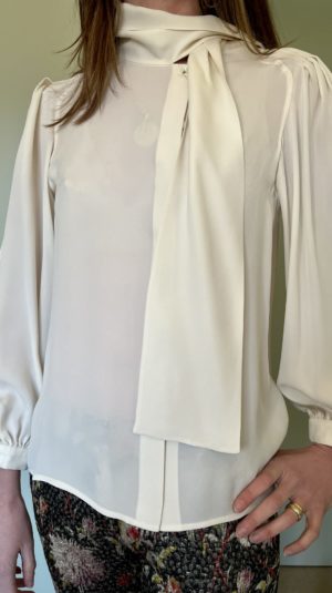 Joseph Sheer White Blouse