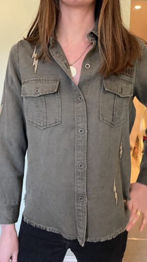 Rails Grey Lightning Bolt Denim Jacket