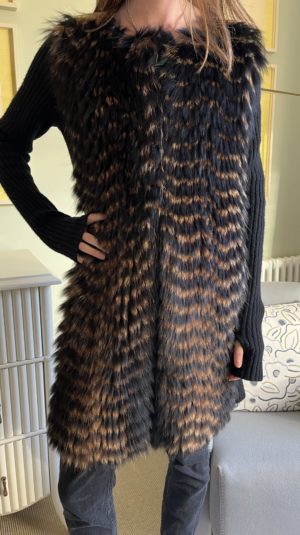 Joseph animal print fluffy sleeveless gilet