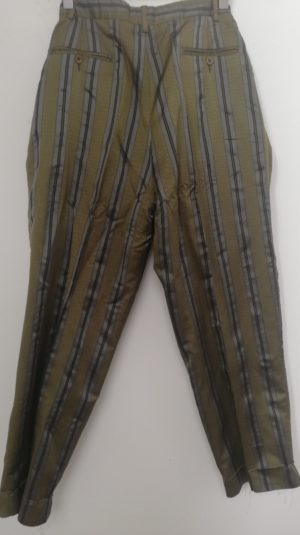 Romeo Gigli Green Striped Trousers