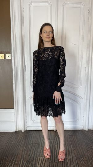 Baum Und Pferdgarten Black Flared Lace Dress