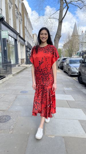 Preen Animal Print Red Dress