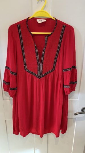 BA&SH Red V Neck Mini Dress