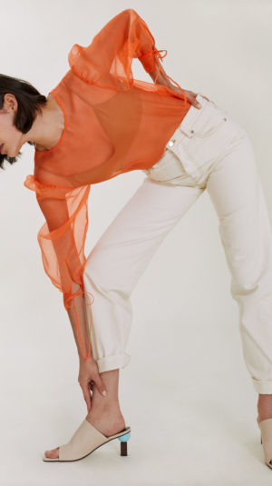 Tela Sheer Orange Blouse