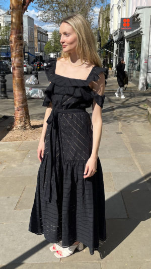 Self-Portrait Could Shoulder Black Maxi Dress