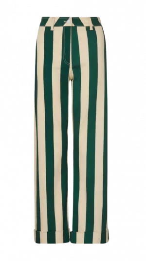 Kitri Green Striped Trousers
