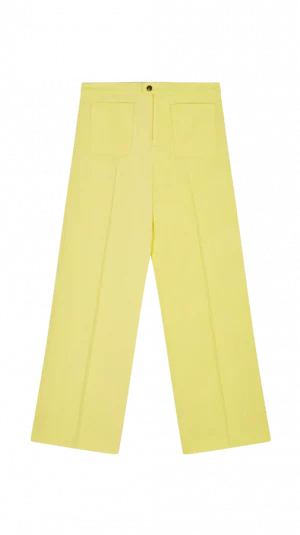 Soeur Yellow Flared Straight Cut Trousers