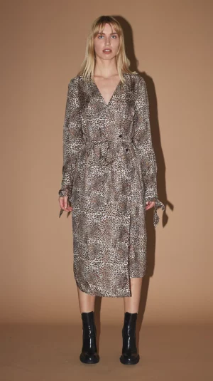 Baum Und Pferdgarten Leopard Print Silk Wrap Dress