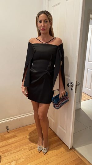 Roland Mouret Black Mini Dress With Cape