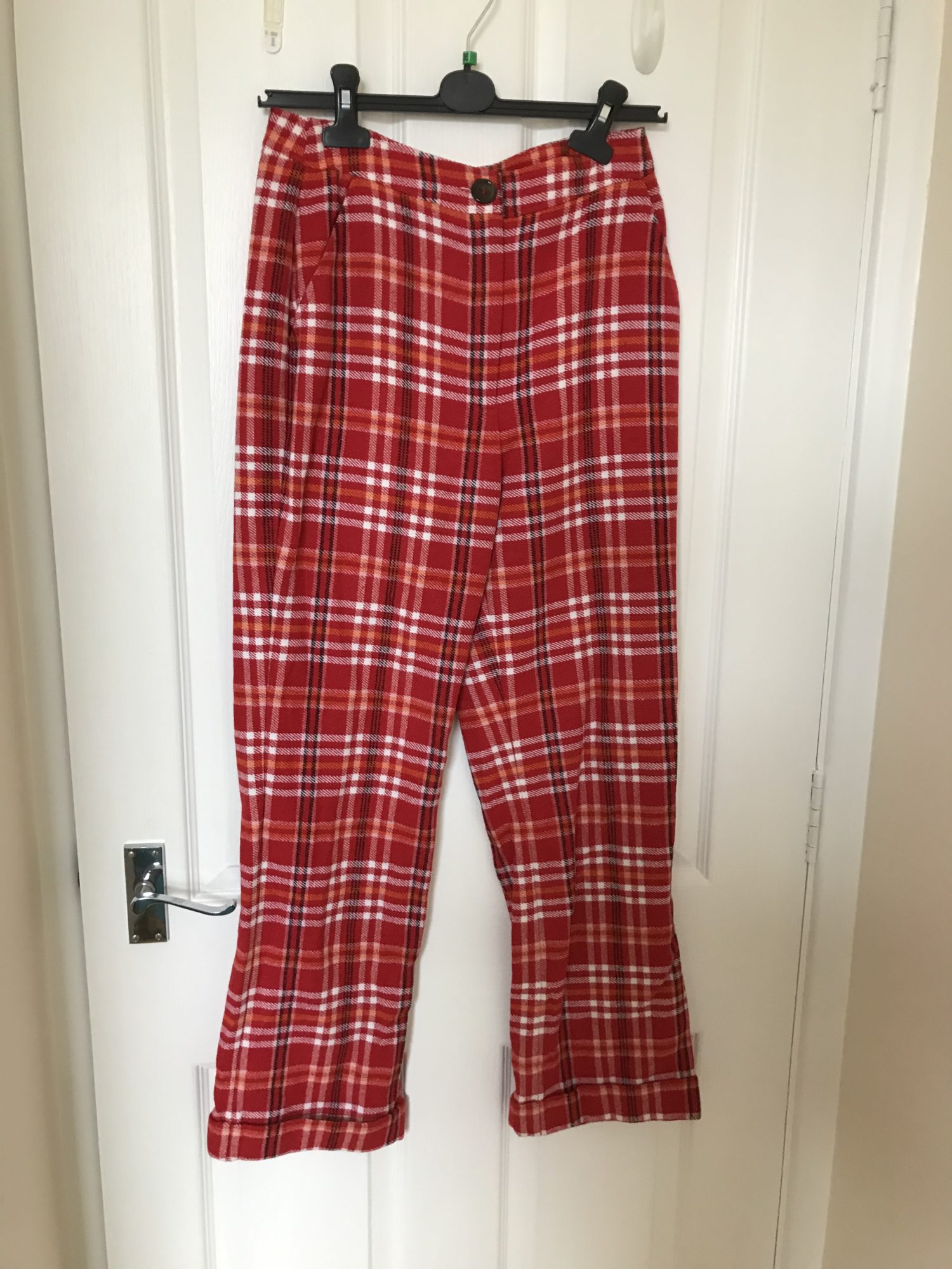 Kitri Red Checked Trousers – StyleSwap