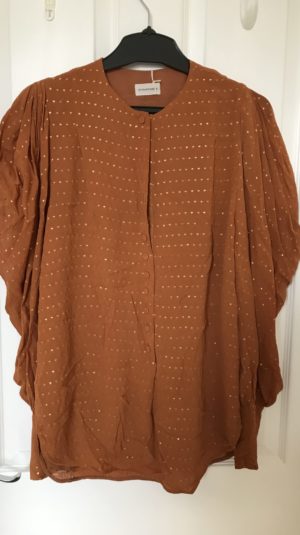 Malene Birger Orange Polkadot Blouse