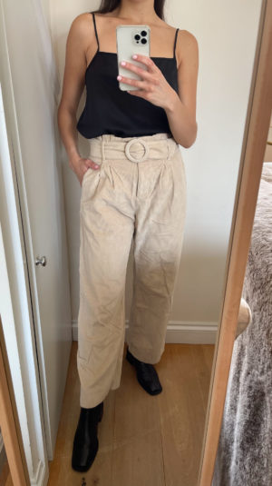 Sézane Beige Corduroy Trousers