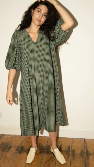 Stine Goya Oversized Green Check Dress