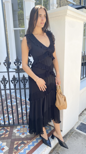 Zimmermann Ruffle Black Maxi Dress