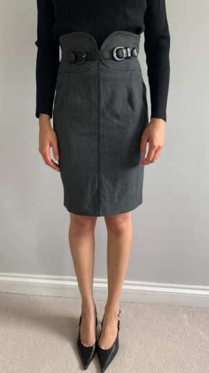 Tenax Grey Wool Skirt