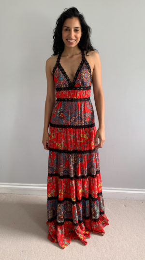 Alice And Olivia Tiered Red Dress