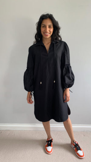 Max Mara Black Puff Sleeve Dress