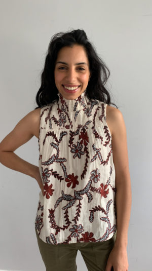 Joie Floral White and Red Tank Top