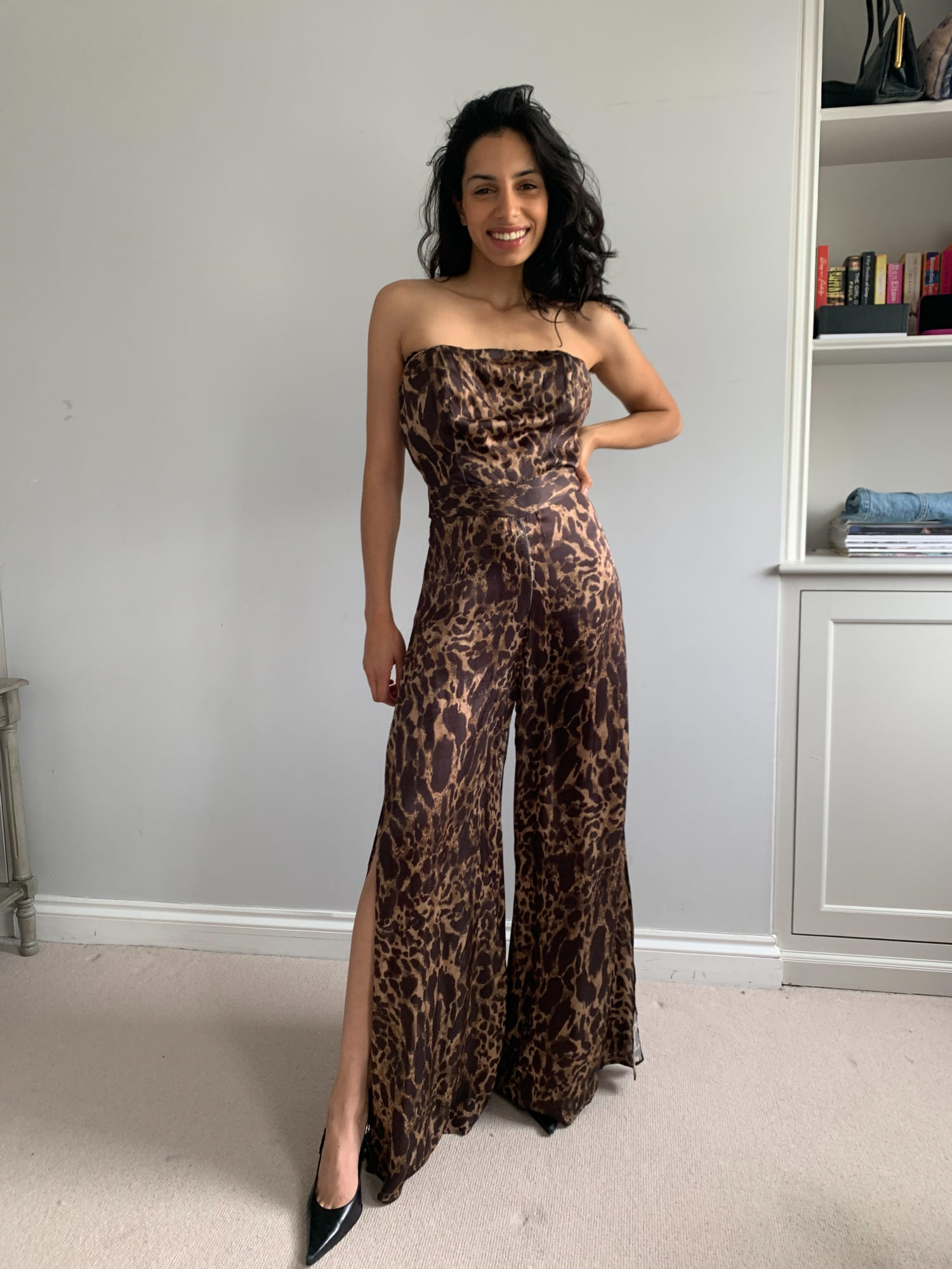 Alexandra Miro Leopard Print Strapless Jumpsuit – StyleSwap