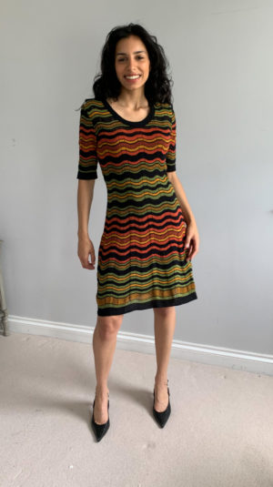 M Missoni Striped Wool Mini Dress