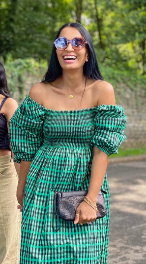 Baum und Pferdgarten Gingham Green Dress