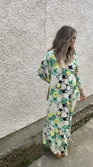 Rodebjer Abstract Floral Green Maxi Dress